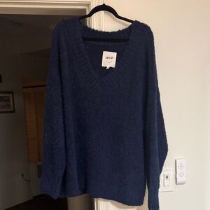 Aerie Navy V-Neck Sweater